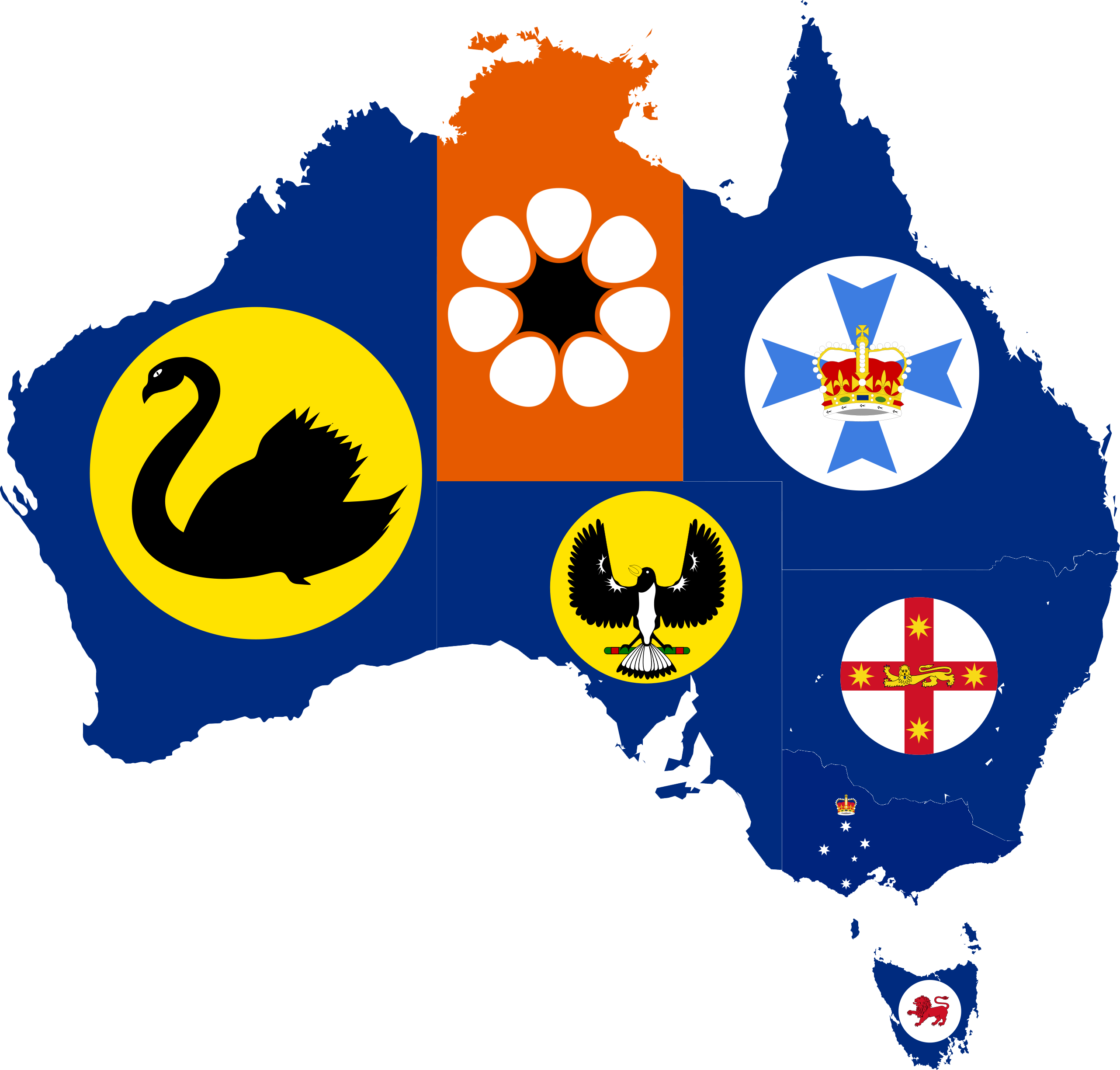 Flag Map Of States And Territories Of Australia Beocontrol Logistic